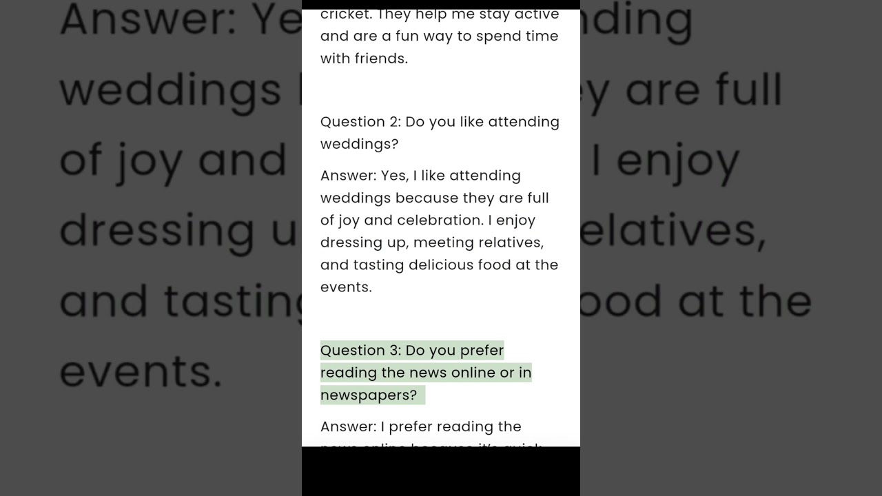 IELTS Speaking Part 1: Intro Questions with Sample Answers  