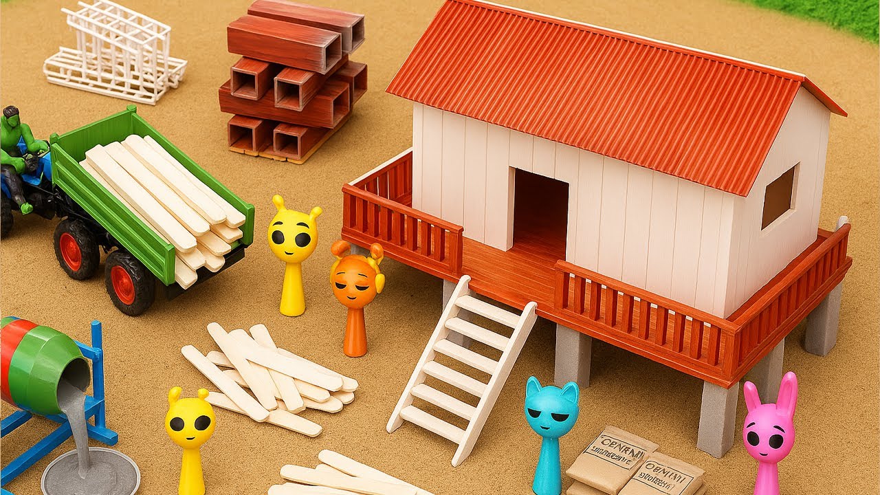 DIY Mini Truck House Building | Using Wood in a Fun Construction Science Project