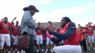 Football Player Recruits Teammates To Sing and Dance For Surprise Field Proposal