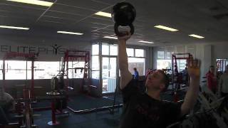 48kg kettlebell bottoms up press