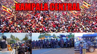 LIVE: H.E. Bobiwine heads to Kampala Central amdist Heavy deployment - Massive Crowds Defy Fear.