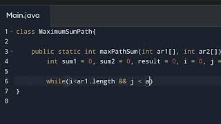 Maximum Sum Path in Java : coding interview question series #coding #shorts