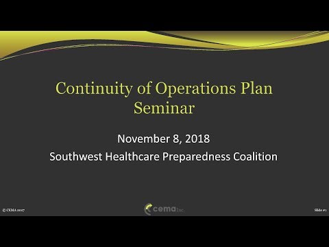Continuity of Operations Plan (COOP) Training