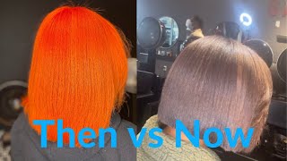 orange to brown transformation !! #theecolorchange