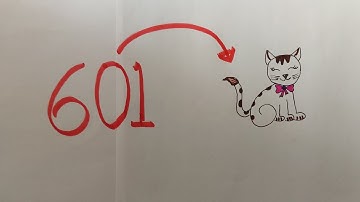 How to draw CAT 🐈 from 601. Easy drawing for kids. Cat drawing step by step. kids drawing.