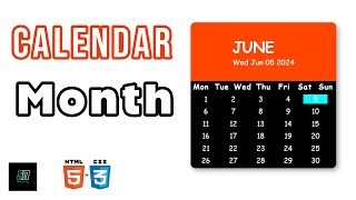 Responsive Calendar Interface  Website using HTML CSS JS | Full Tutorial with Source Code