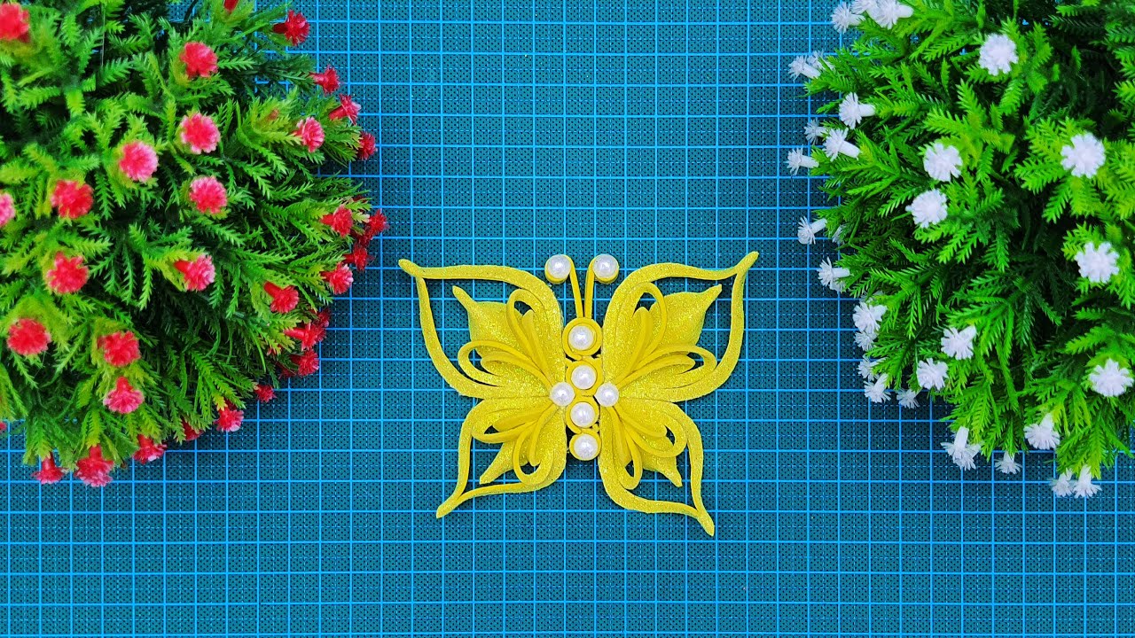 Make A Beautiful Glitter Paper Butterfly Diy Craft YouTube
