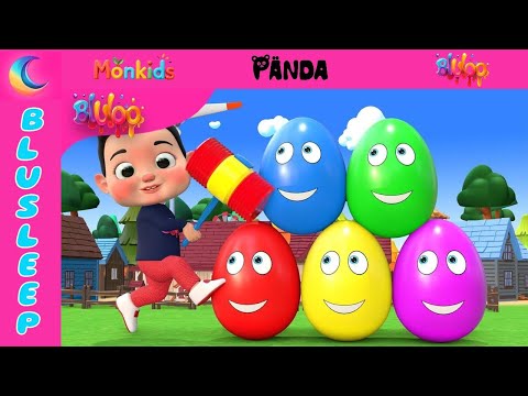 Blu Explores Colorful Surprise Eggs | Yes Yes Playground Song | BluSleep Nursery Rhymes & Kids Songs