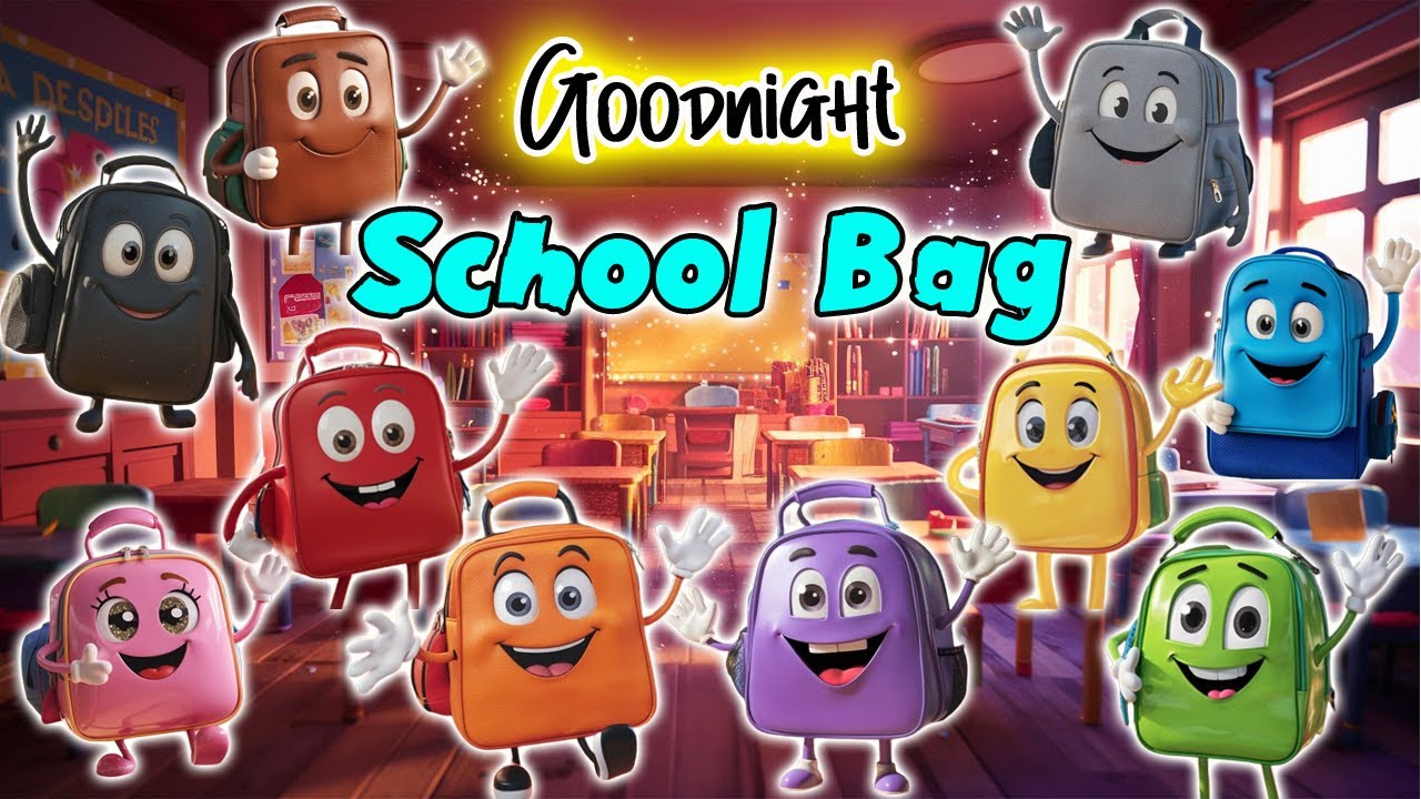 Goodnight School Bags 🎒🌙 | Sweet Bedtime Story for Kids | Relaxing Music and Sounds