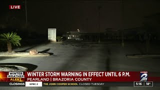 Winter storm warning in effect until 6 p.m. in Pearland