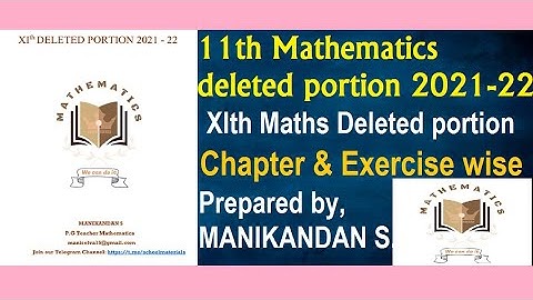 11th mathematics deleted portion 2021-22 l example & exercise wise l11th reduced syllabus guide 2021