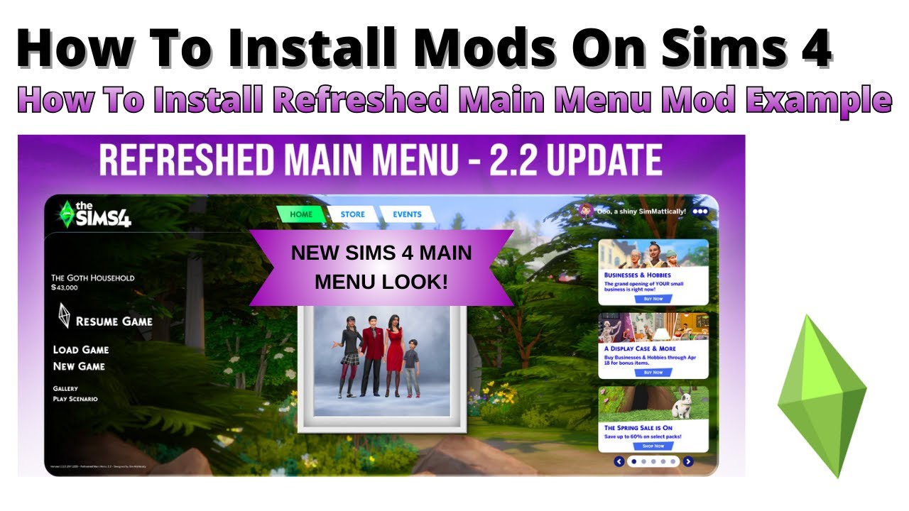 How To Install Refreshed Main Menu 3.0 Mod For Sims 4 | 2026 - YouTube