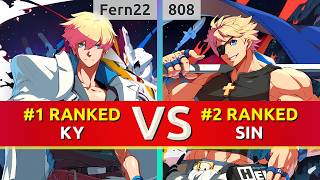 GGST ▰ Fern22 (#1 Ranked Ky) vs 808 (#2 Ranked Sin). High Level Gameplay