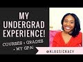 MY UNDERGRAD EXPERIENCE! +  COURSES, GRADES, & GPA! | KLASSICKACY