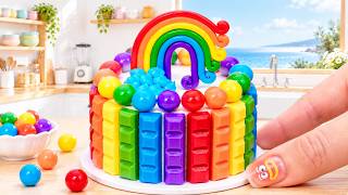 How To Make Mini Rainbow Cake | Cute Chocolate Bar Cake Decorating by Amazing Cake