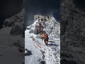 footage of a mountain climb in Nepal under dark skies #nepal #mountains #climbing #shortsfeed