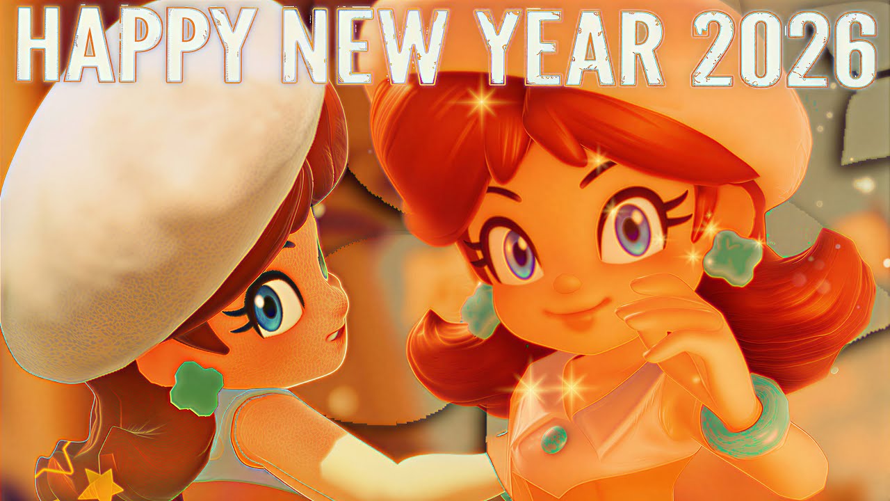 Happy New Year 2026 from Princess Daisy on Mario Kart World