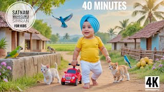 Satnam Waheguru Simran 🌙 | Soft & Peaceful Gurbani Sleep Music for Babies & Kids | 40 Min screenshot 3