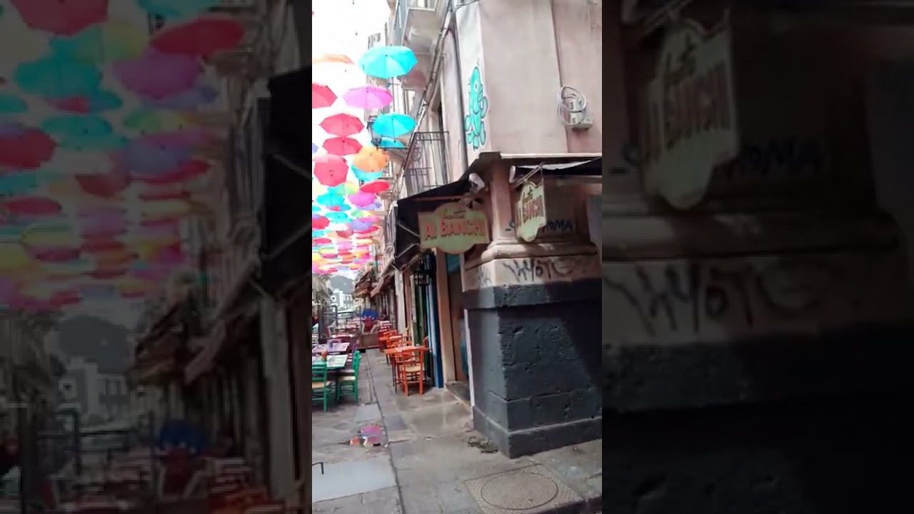 Colourful umbrella street @ Catania | Umbrella street Italy