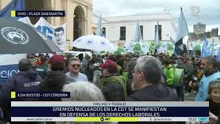 Marcha de San Cayetano en Córdoba: los gremios reclamaron los los derechos laborales