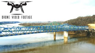 Ashland Kentucky Drone View Of Ben Williamson And Simeon Willis Bridges Shot With A DJI Spark