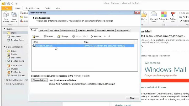 How to set email client to delete messages off the server - Outlook 2010 (PC)