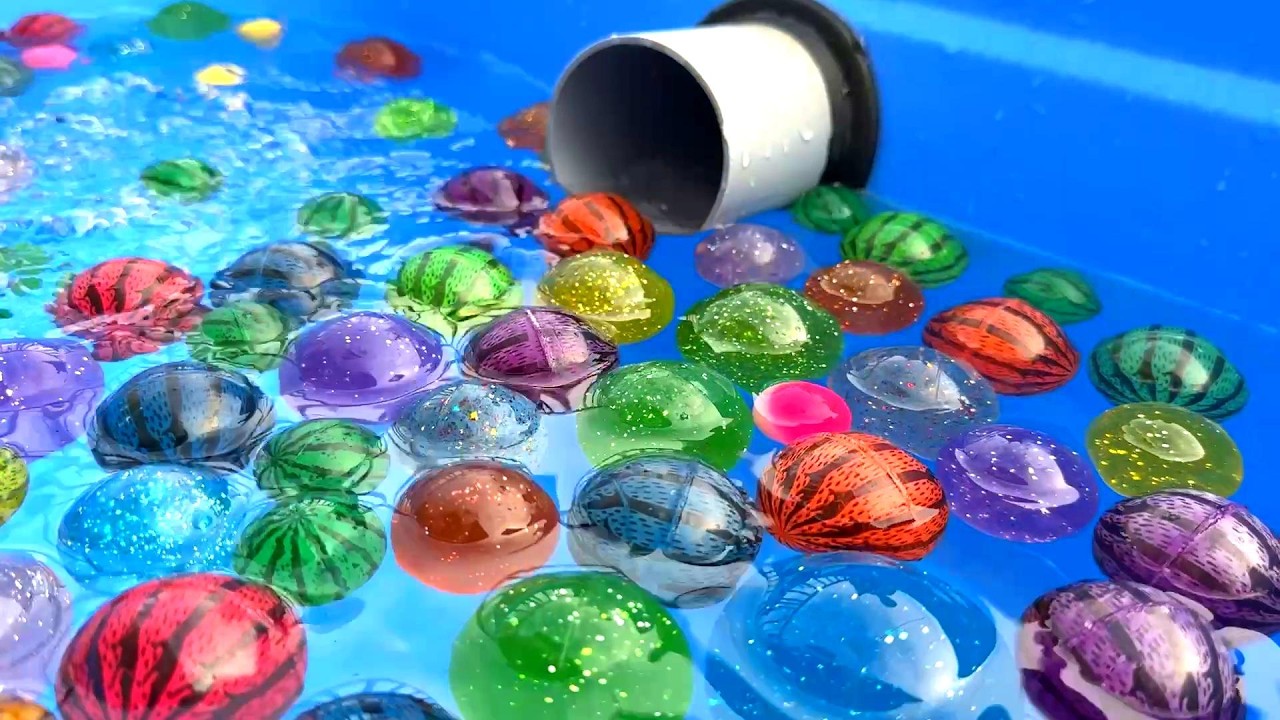 Water Marble Run ☆ Beautiful water, watermelon and sparkling marble