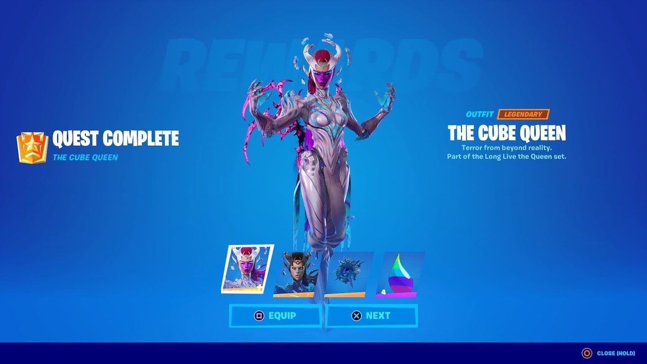 Survive storm circles while carrying a Sideways weapon Fortnite - How to Unlock Cube Queen Skin