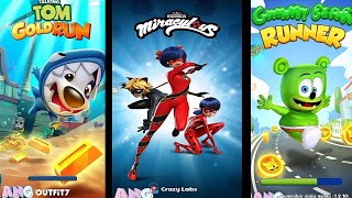 Android New Games (ANG): Talking Tom Gold Run VS Miraculous Ladybug VS Gummy Bear Runner Gameplay. screenshot 2