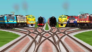 8 Trains Rush Over Bumpy Branched Railroad Tracks | train gameplay | train simulator classic  screenshot 4