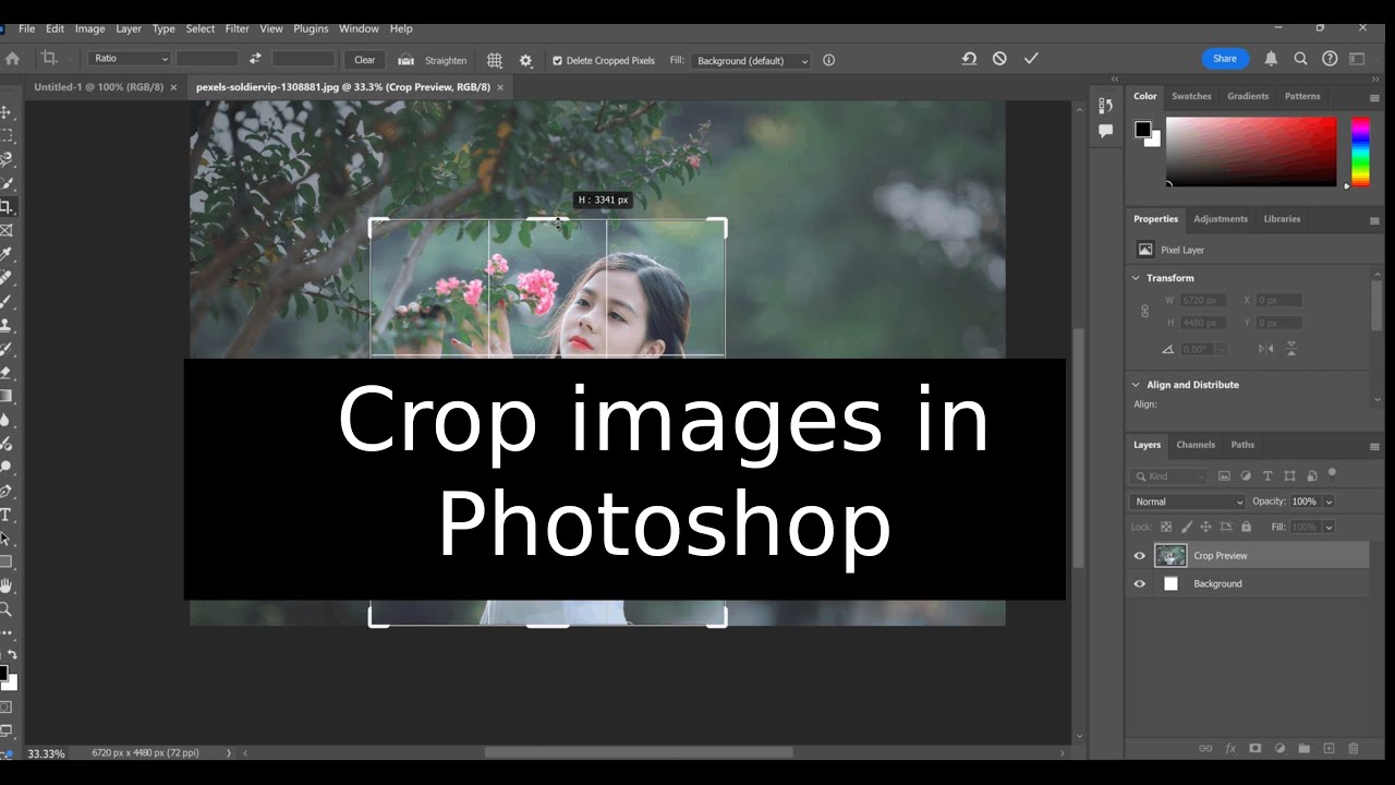 How to crop images in photoshop