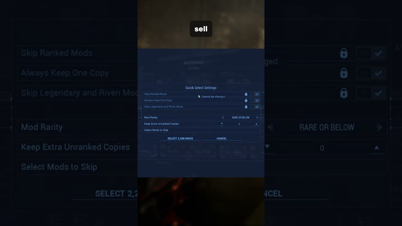 Quick Sell Mods For ENDO in Warframe!!