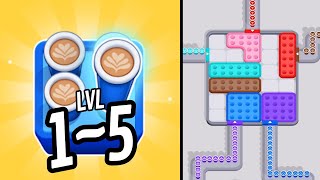 🏅 COFFEE RUN PUZZLE ☕ LEVEL 1~5 🧩 Gameplay Walkthrough