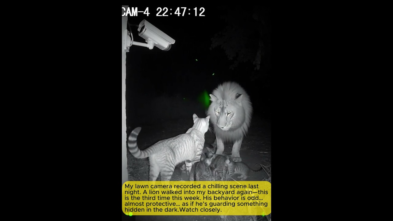 Lion Caught on Backyard Security Camera at Night | Unbelievable Real Footage  