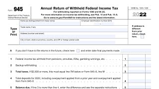 IRS Form 945 walkthrough ARCHIVED COPY - READ COMMENTS ONLY