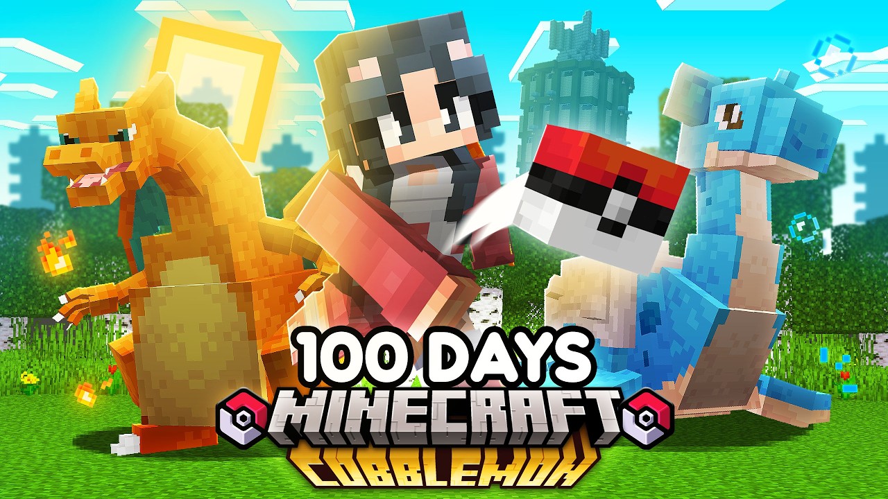 I Spent 100 DAYS in Minecraft COBBLEMON!