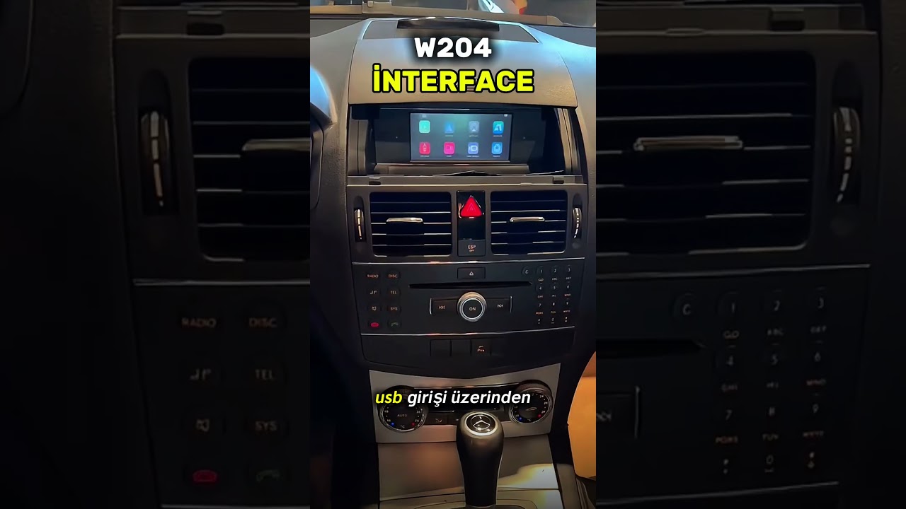 Mercedes-Benz w204 makyajsız orijinal ekranda kablosuz carplay android auto interface