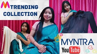 Huge Myntra try on haul beautiful stylish Midi-Dress, Acrylic, Polo Collar T-shirt, Jacket for M & W screenshot 3