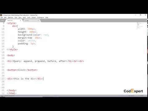 14 append, prepend, before, and after in JQuery in Urdu/Hindi