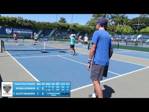 5 0 Mixed Finals DUPR Waterfall Shelley Wong/Paul Johnson vs Klett/Shapiro (Newport Beach, Ca)