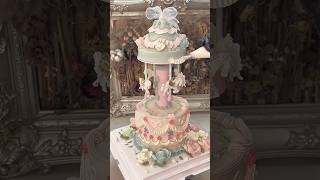Carousel 🎠 🎠 cake #carousel birthday cake #double carousel cake #cakedecorating