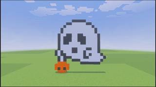 Minecraft Tutorial Trick-Or-Treating Ghost Pixel Art