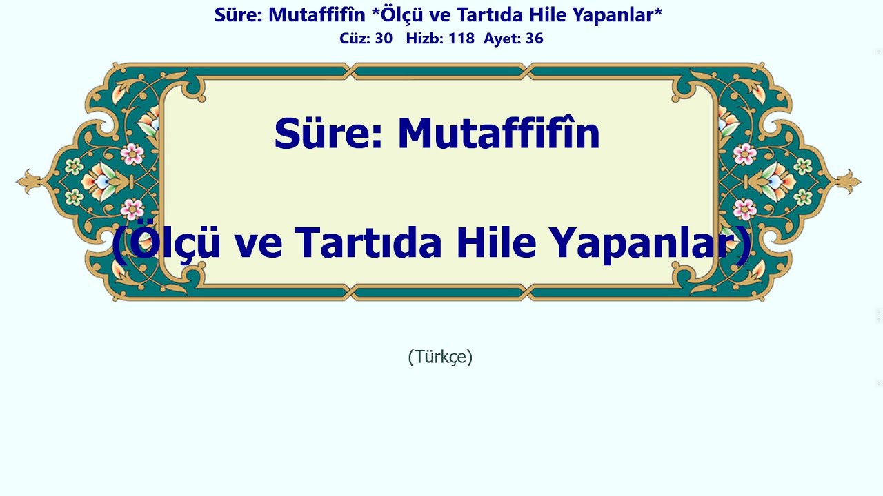 Mutaffifîn