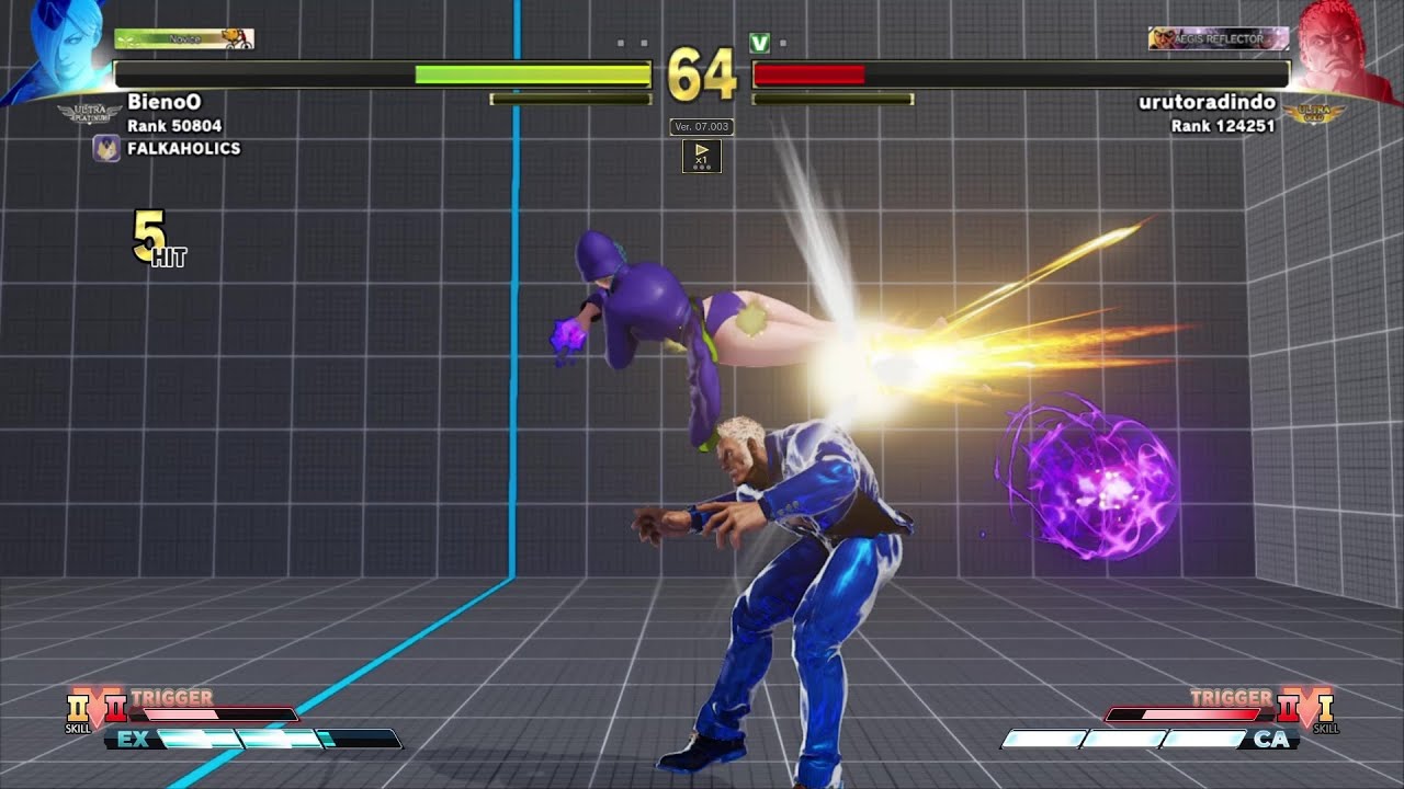 [SFV] (2022.07.02) - BienoO (Falke) vs urutoradindo (Urien) Lobby Matches FT2 part 1