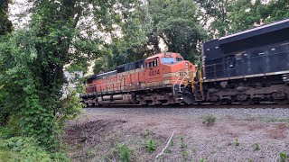 NS 27A with BNSF 4614 as a mid train DPU in Charlottesville Virginia