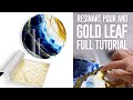 Resin pour and gold leaf | RESINART TUTORIAL |