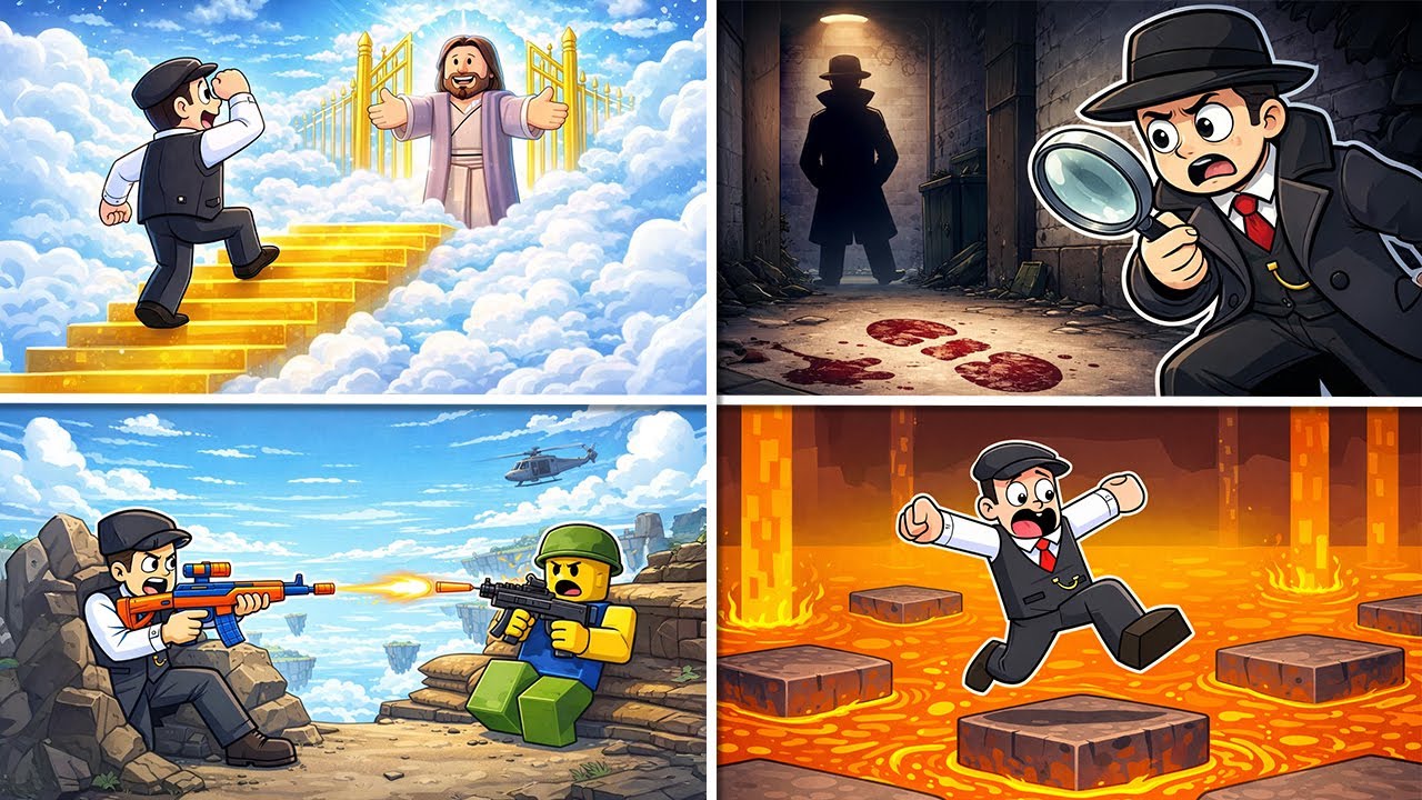 4 JUEGOS DE ROBLOX EN 1 VIDEO!!!