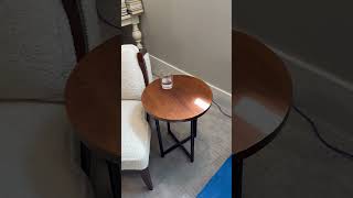 HOOBRO Round Side Table 🪑 | Rustic Accent Table for Small Spaces (Modern Living Room &amp; Bedroom)