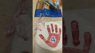 Handprint ornaments using air dry clay