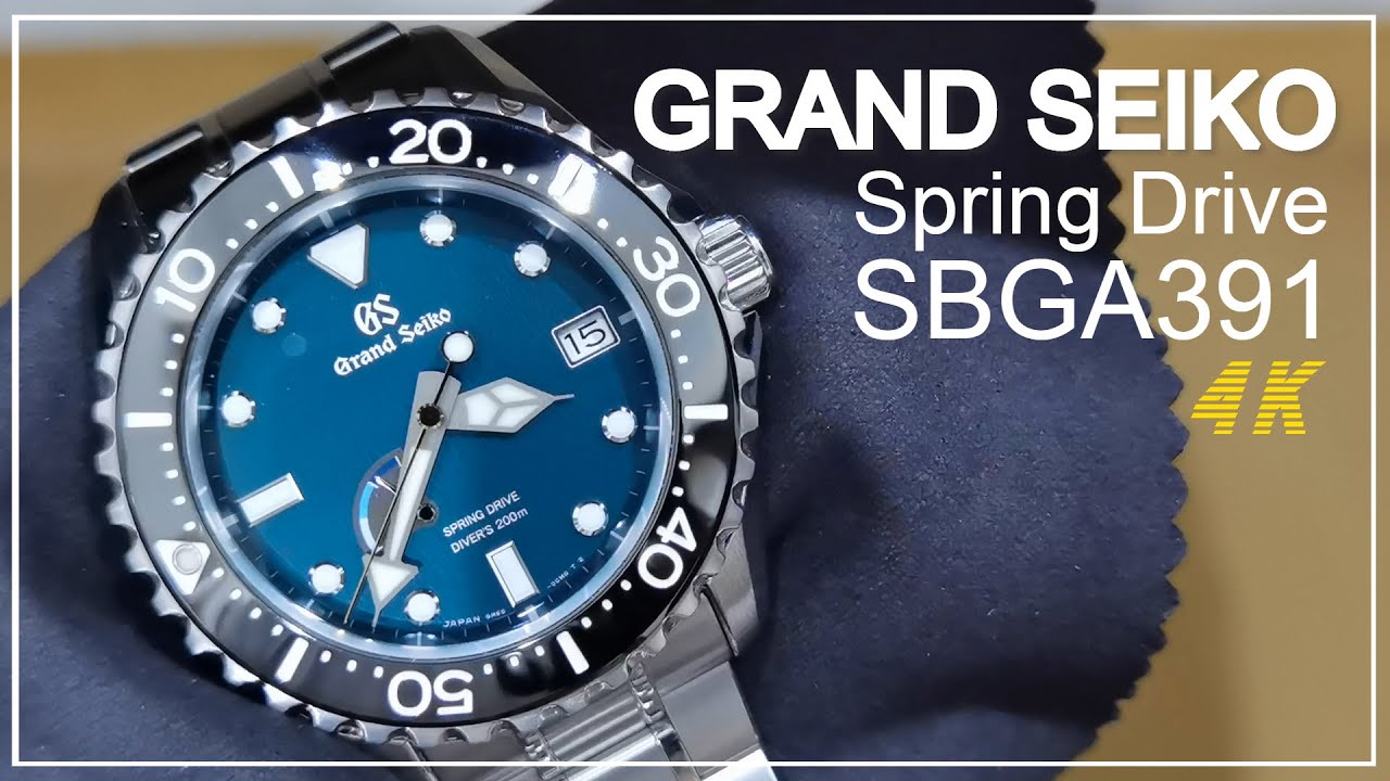 Absolutely smooth & stunning Grand Seiko Sport Diver Spring Drive SBGA391  all angles in 4K quality - YouTube